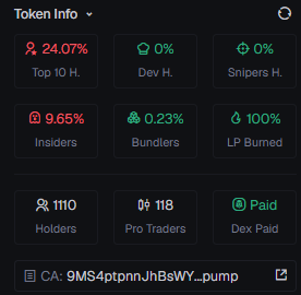 Cleaner token info