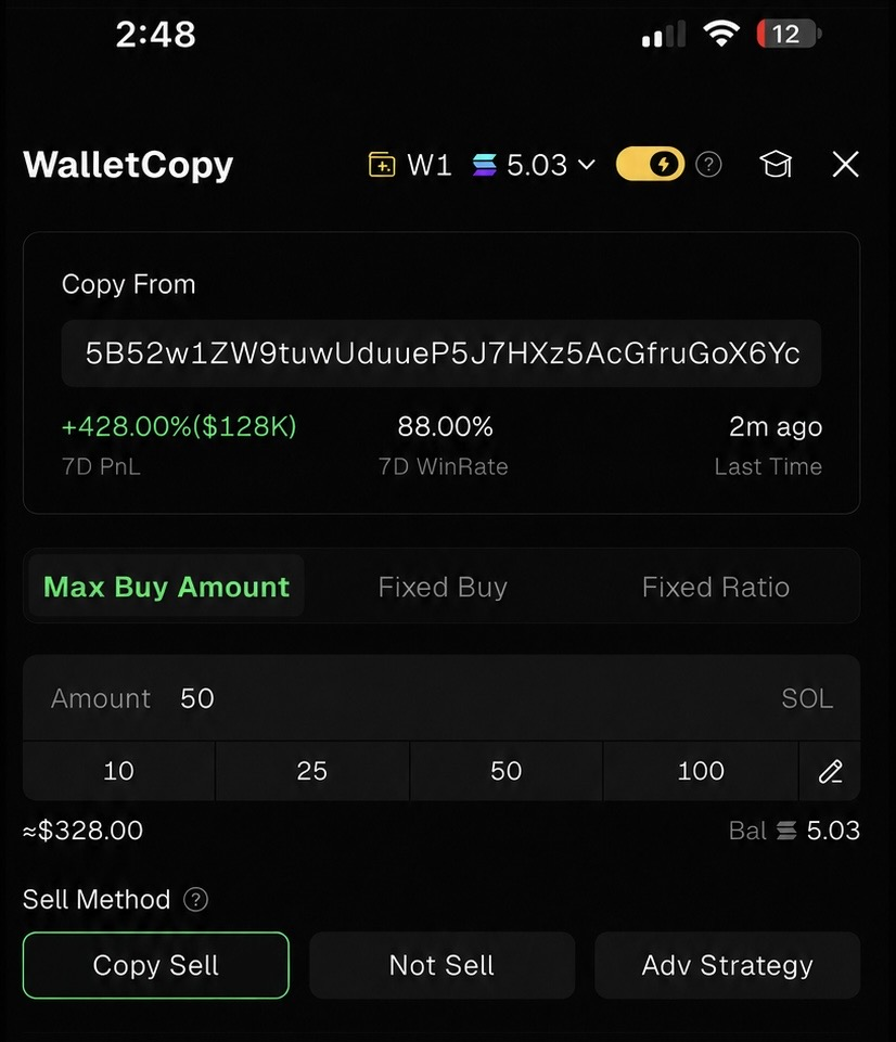 Copy settings preset