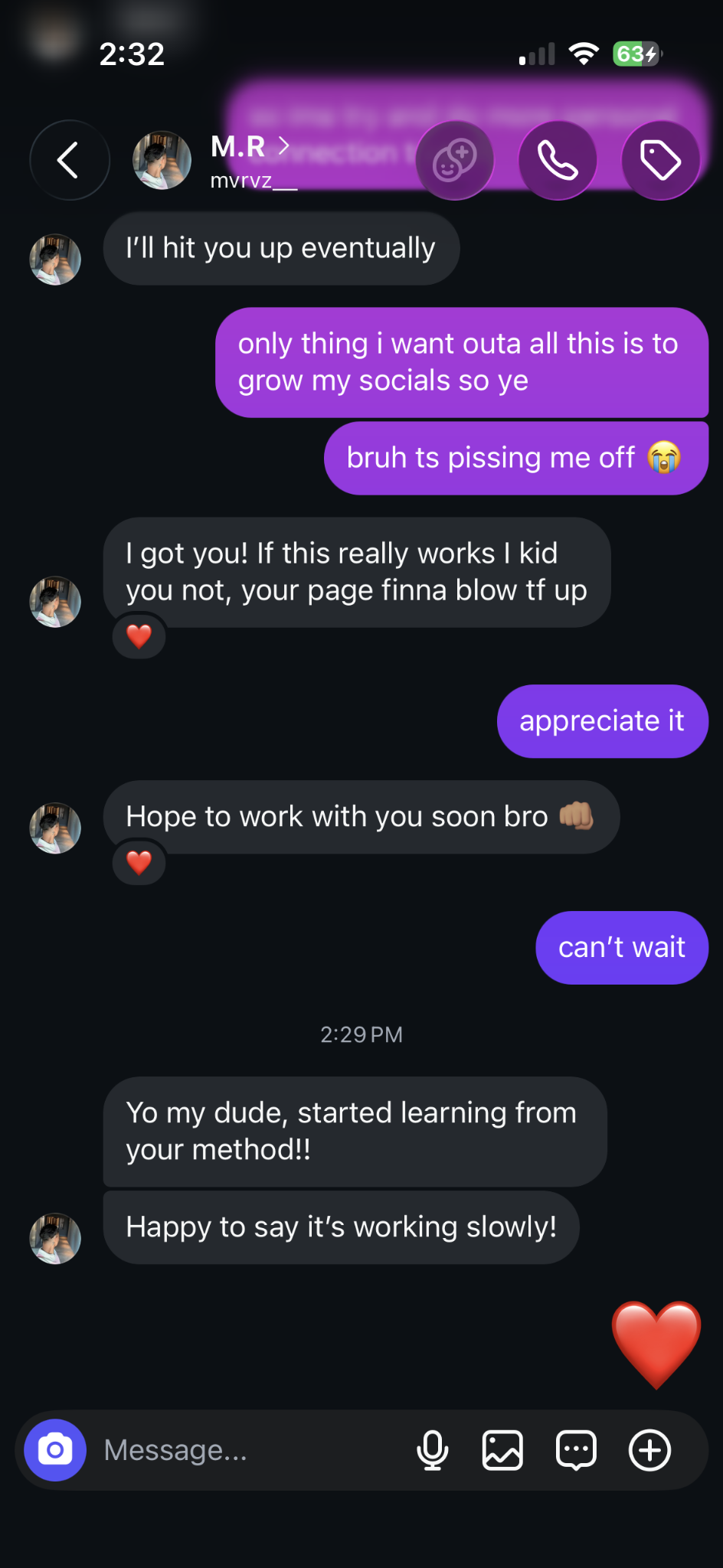 Message from someone who started the setup